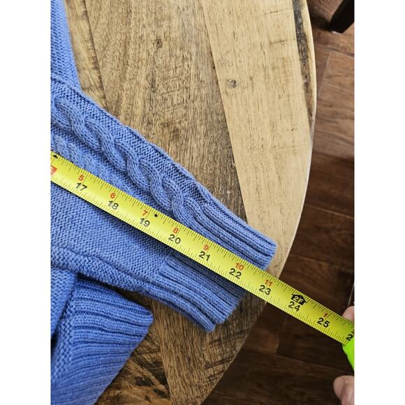 L.L Bean Cable-Knit Zip Up Hooded Sweater Women's M Petite Fisherman Preppy - Picture 12 of 12